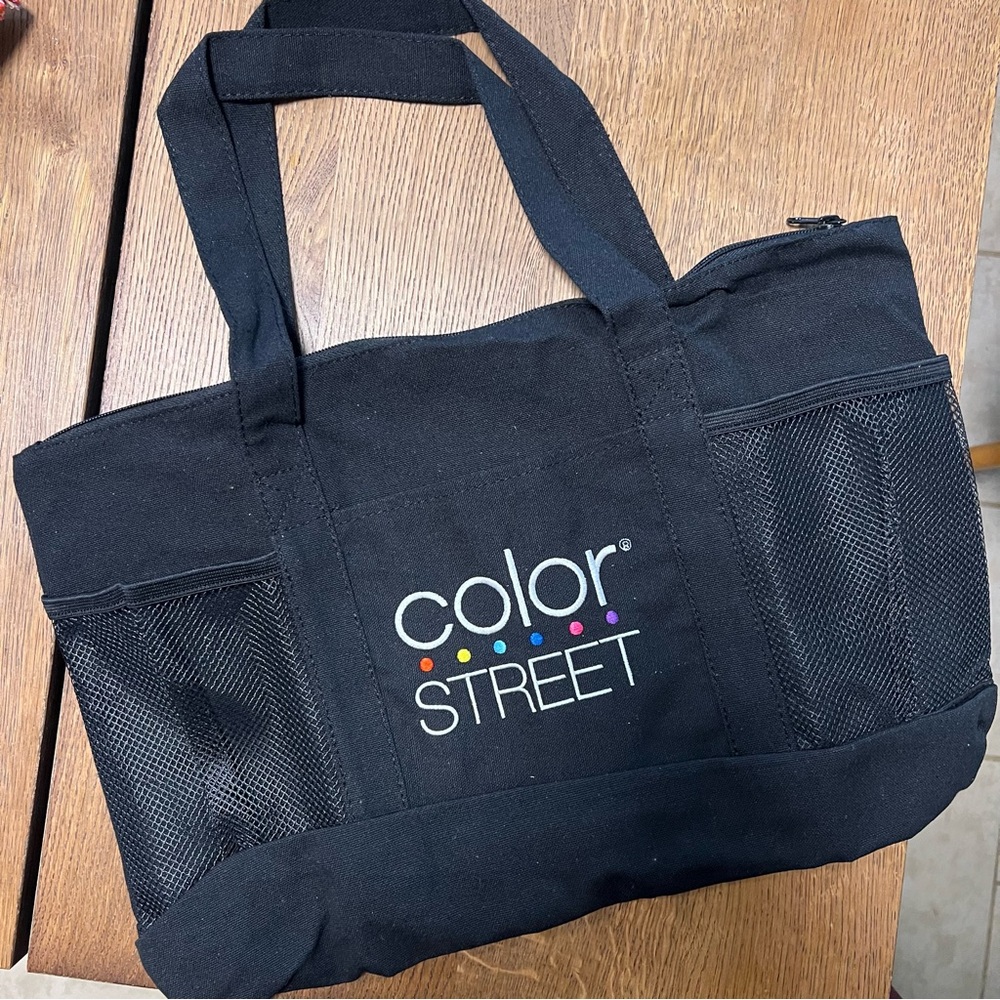 Color Street Black Mesh Tote Bag & Water Bottle Bundle
